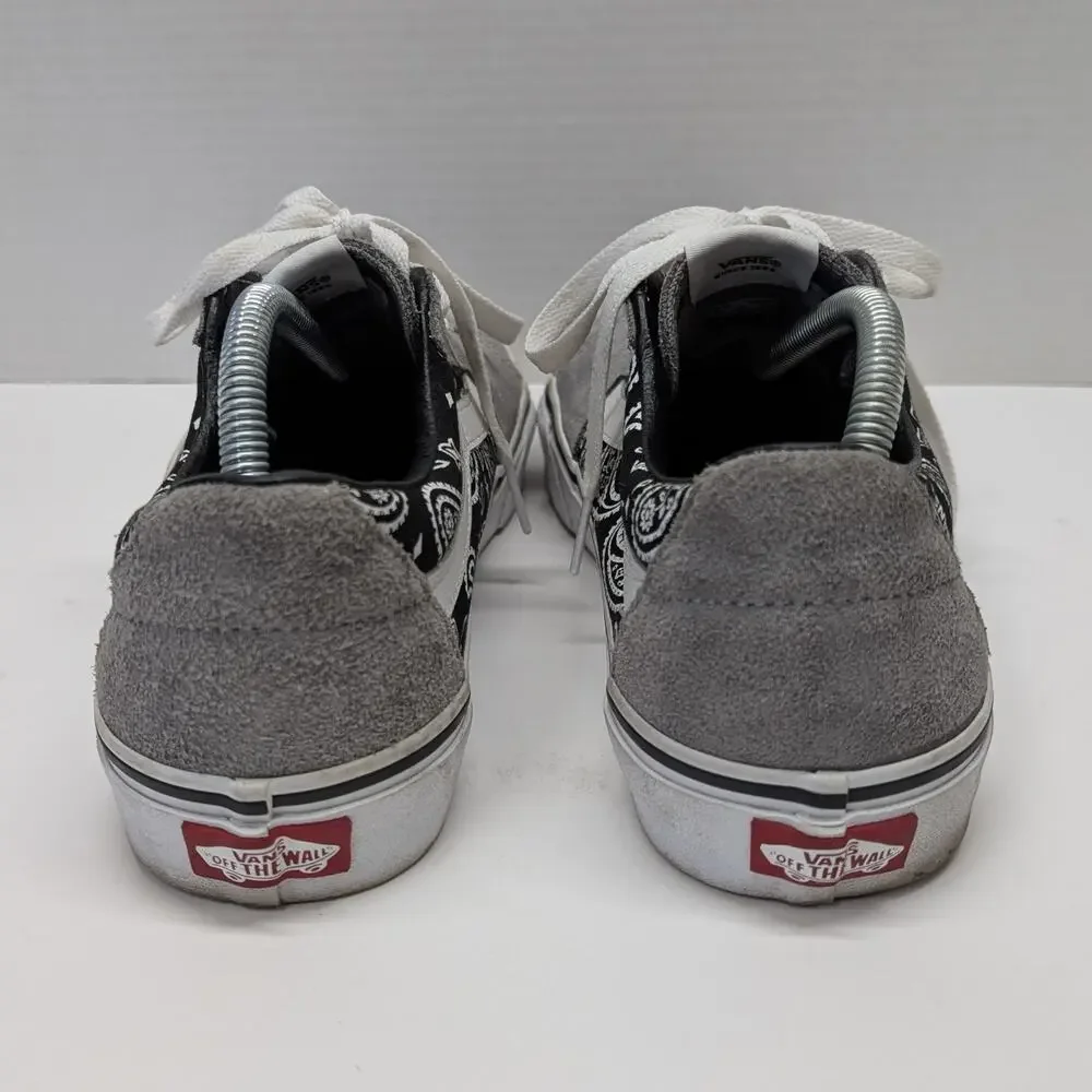 Women's Vans Sk8-Low Paisely Grey Suede Lace Up Skate Shoes Size 11